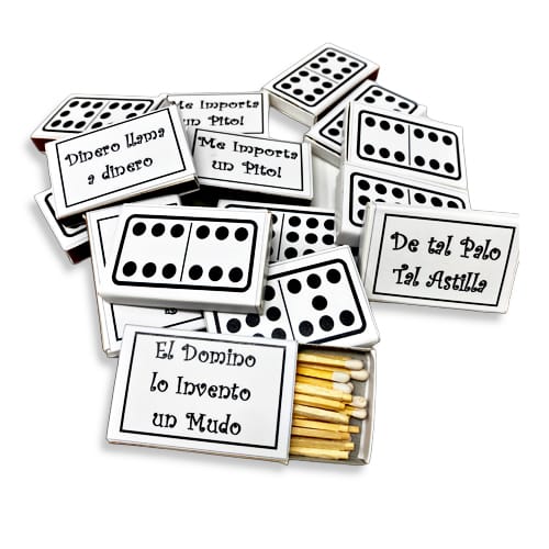 Matches with Domino Tile and Typical Cuban Saying (Real Matches) Pack of 6