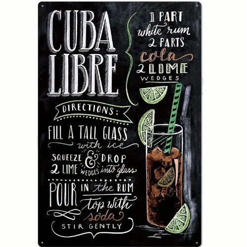 Cuba Libre Vintage Metal Sign 8 x 12 