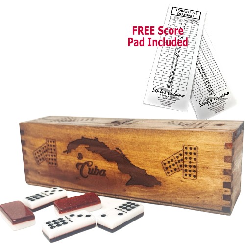 Double Nine Professional Cuban Domino in Beautiful Wood Box Design #3 ...