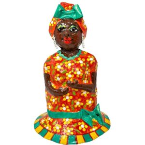 Mama Ines Cuban Folcloric Character Pink Hand Made Paper Mache 12" x 7" Base