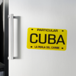 Cuban License Plate Refrigerator Magnet – 2" Diameter x 1 1/4"