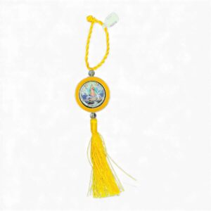 La Caridad del Cobre Hanging Medallion with Tassel (Yellow)