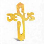 Jesús Decorative Wall Cross – Yellow Finish
