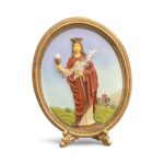 Oval Saint Barbara Frame – Ornate Standing Design