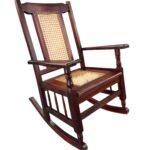 Classic Wooden Rocking Chair with Woven Cane Seat & Back