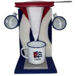 Cuban Coffee Drip Station with Enamel Cups