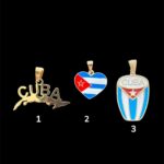 Cuba-Themed Chain Pendants – Gold-Tone Stainless Steel