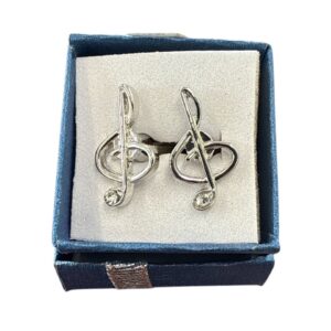 Treble Clef Cufflinks – Silver Tone