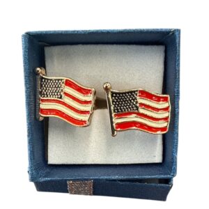 American Flag Cufflinks – Gold-Tone