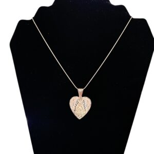 Virgin of Charity Heart Pendant Necklace – Sterling Silver 925