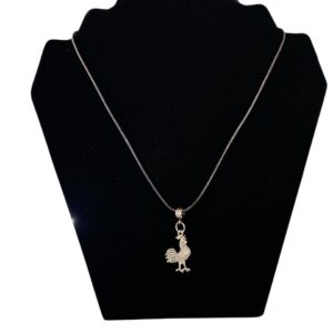 Silver Rooster Pendant Necklace