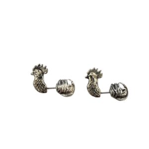 925 Sterling Silver Rooster Earrings