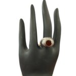 Sterling Silver Statement Ring with Brown Stone