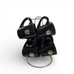 Black 4-Cup Espresso Set with Cuban Shield – Gold or Silver Crest (gold or silver).