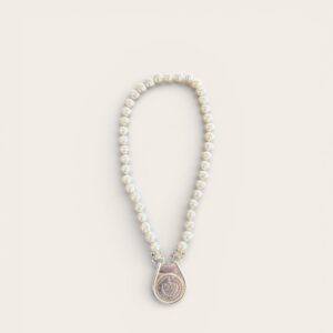 Pearl Bead Bracelet with Cuban Coin Charm