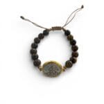 Tiger Eye Beaded Bracelet – Virgen de la Caridad Medallion
