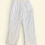 Women’s White Cotton Wide-Leg Pants