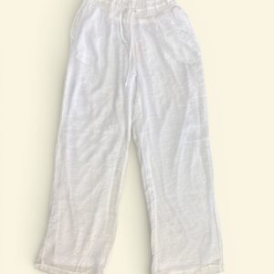 Women’s White Cotton Wide-Leg Pants