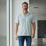 Men’s Short Sleeve Textured Guayabera Shirt