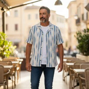 Men’s Short Sleeve Striped Resort Shirt