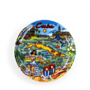 Cuba Round Map Magnet – Island Scenic Design