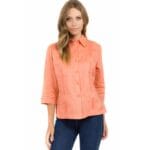 Women’s Traditional Guayabera – 100% Linen, 3/4 Sleeve, 4-Pocket Design