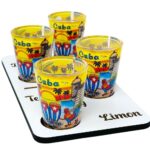 Domino and Tequila Shot Glass Serving Tray