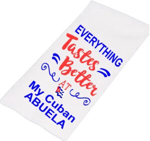 Cuban Abuela Kitchen Towels Folded: 12" x 6" Wide. Opened 25" x 16 ' Wide