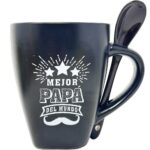 Best Father in the World Coffee Mug with Matching Spoon – Perfect Gift for Dads