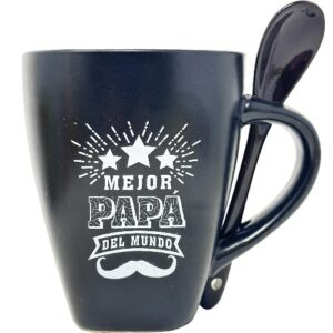 Best Father in the World Coffee Mug with Matching Spoon – Perfect Gift for Dads