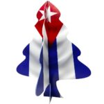 Cuban Flag Acrylic Christmas Tree 11" Tall.