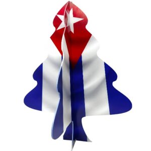 Cuban Flag Acrylic Christmas Tree 11" Tall.