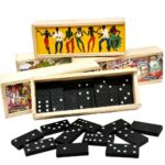 Mini Domino Set Decorated with a Cuban Flair. Box size 5 1/2" x 2" x 1.25"
