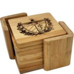 Wood Coasters With Cuban Coat of Arrms Set of 6 Coasters. Each 3 1/2" x 3 1/2"