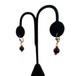 Azabache with Coral Gold Filled Earring