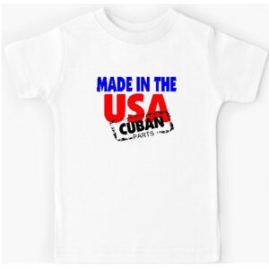 (White) “Made in The USA with Cuban Parts” T Shirts