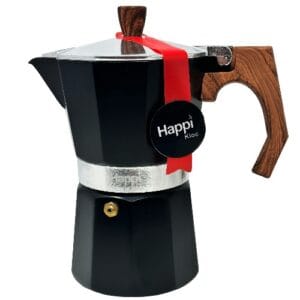 Cuban Coffee Maker, Available in 1/3/6 Cups – Black Finish, Aluminum Construction