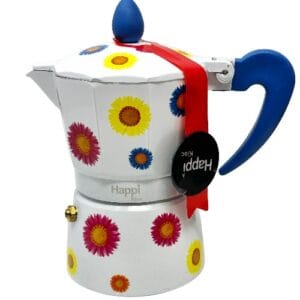 Cuban Coffee Maker – 3 Cup, Sunflower Design, Aluminum Construction
