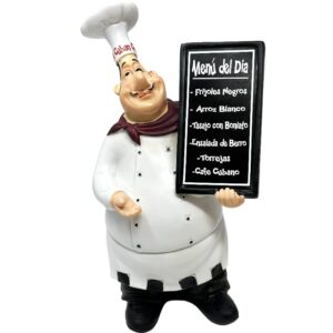 Le Cuban Chef w/ Today's Menu 10" Tall