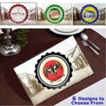 Retro Cuban Beers and Rum Brands Themed Place Mats Doilets. Laminated. Large 11 1/2 x 17 1/2 Inches