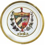 Majestic Ceramic Wall Plate with Beautiful Retro Cuban Coat of Arms