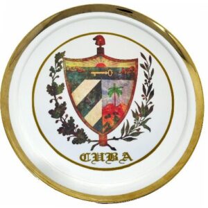 Majestic Ceramic Wall Plate with Beautiful Retro Cuban Coat of Arms