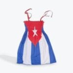 Cuban Flag Smocked Spaghetti Strap Dress