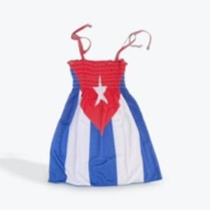 Cuban Flag Smocked Spaghetti Strap Dress