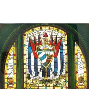 Ceramic Tile 6 x 8" for Wall or Table Top "Liberty Glass Window" Stand Included