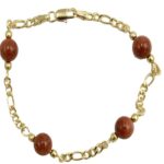 Cuban Venturina Bracelet Gold Tone 7 3/4" Long