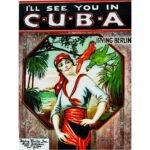 Ceramic Tile 6 x 8" for Wall or Table Top "I Will See You in Cuba" Stand Included