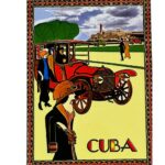 Ceramic Tile 6 x 8" for Wall or Table Top "Retro Cuban 1920's" Stand Included