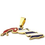 Isle of Cuba Colorful Pendant. Gold Tone