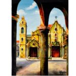 Ceramic Tile 6 x 8" for Wall or Table Top "Catedral de La Habana" Stand Included